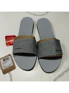 Havaianas Women's Metallic Summer Sandals Ice Grey US 8